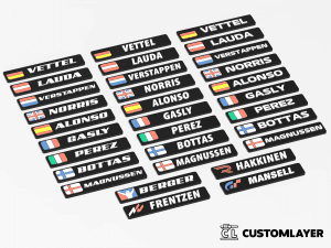 Individuelles Sim Racing Namensschild